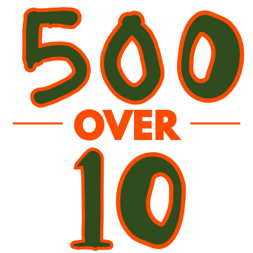 500 Over 10 logo