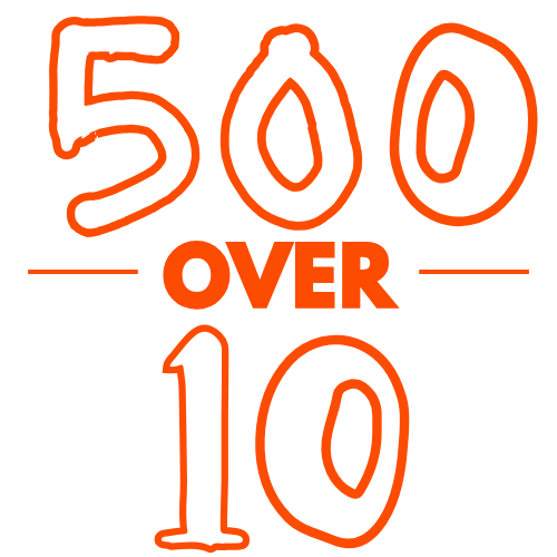 500 Over 10 logo